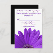 Lila Gerbera Daisy Wedding RSVP-Antwort Einladung (Vorne/Hinten)