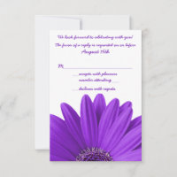 Lila Gerbera Daisy Wedding RSVP-Antwort