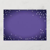 Lila Gerettet Datum | Chic Violet Silver Confetti Save The Date (Rückseite)