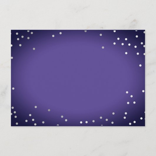 Lila Gerettet Datum | Chic Violet Silver Confetti Save The Date (Rückseite)
