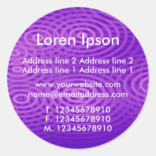 Lila Geschäft mit Elektrogeräten / Profil Runder Aufkleber (Vorderseite)