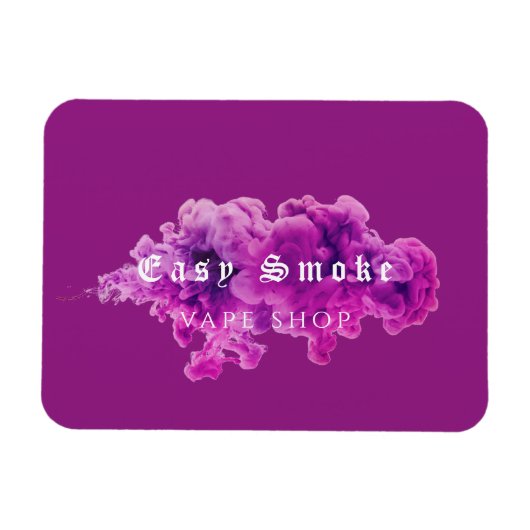 Lila Geschäft mit Rauchschutzverpackungen Magnet (Horizontal)