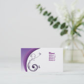 Lila Geschäfts-Karte Visitenkarte (Stehend Vorderseite)