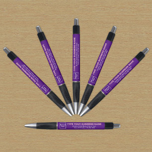 Lila Geschäftsmarke auf Stift
