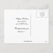 lila Geschäftsurlaub Gruß PostCards Feiertagspostkarte (Rückseite)