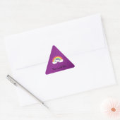 Lila Geschenke mit Regenbogen Dreieckiger Aufkleber (Umschlag)