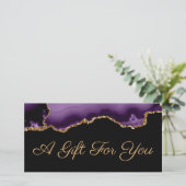 lila Geschenkgutschein (Stehend Vorderseite)