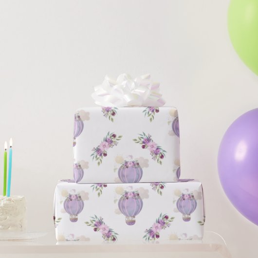 Lila Geschenkpapier, Babydusche w Geschenkpapier (Partygeschenke)