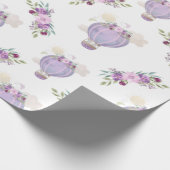 Lila Geschenkpapier, Babydusche w Geschenkpapier (Ecke)