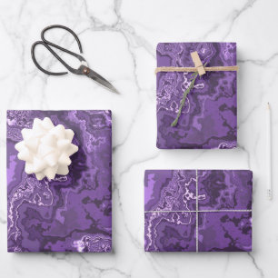 Lila Geschenkpapier Set