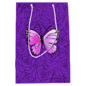 Lila Geschenktasche mit Schmetterling - Farbe ausw Mittlere Geschenktüte (Vorderseite)