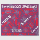 Lila Geschenkwrap Personalisiert, Schneeflocken Geschenkpapier (Flach)