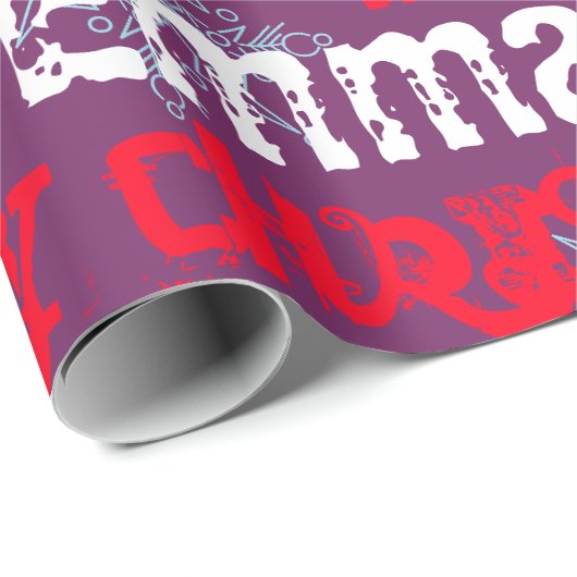 Lila Geschenkwrap Personalisiert, Schneeflocken Geschenkpapier (Rolleneckpunkt)