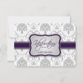 Lila Geschenkzertifikat "Grau Damask" und "Eggplan