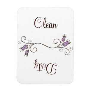 Lila Geschirrspülmaschine Saubere - schmutzige Mag Magnet