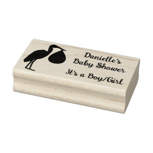 Lila geschlechtsneutrale Baby-Storch-Baby-Party Gummistempel