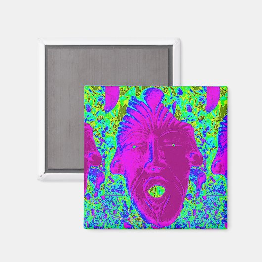 lila Gesichtsmagnet Magnet (Vorderseite/Rückseite)