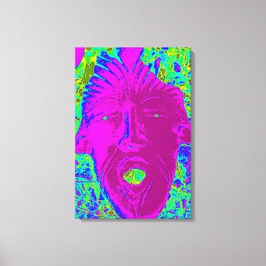 lila Gesichtsschrei Leinwanddruck (Vorderseite)