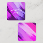 lila Gestaltung moderner Farbabstrakte Quadratische Visitenkarte (Vorne/Hinten)
