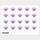 Lila gestreifte Herzen Save the Date Sticker (Blatt)