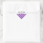 Lila gestreifte Herzen Save the Date Sticker (Tasche)