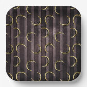 Lila gestreiftes Goldmondmuster, gotisch Vintag Pappteller (Vorderseite)