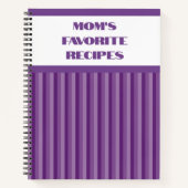 Lila gestreiftes SpiralrezeptNotebook Notizblock (Vorderseite)