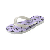 Lila gestreiftes Tabby Cat Beach Flip Flops Thongs Kinderbadesandalen (Schrägansicht)