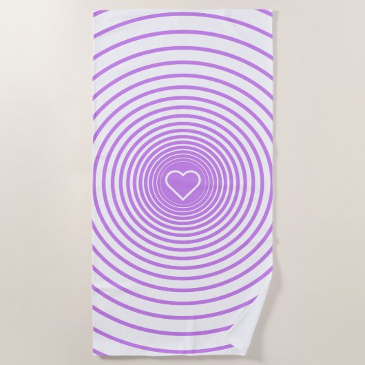 Lila gestreiftes weißes Badetuch (Vorderseite)