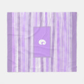 Lila gestrichelte Monogramm Fleecedecke (Vorderseite (Horizontal))
