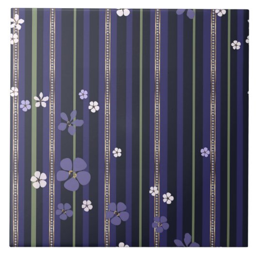 Lila gestrichene Blume Fliese (Vorderseite)