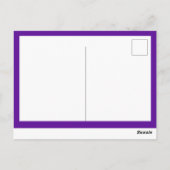 Lila gestrichene Blume mit Monogramm Postkarte (Rückseite)