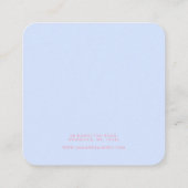 Lila gestrichene, rosa, moderne Ohrringe Display-K Quadratische Visitenkarte (Rückseite)