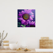 Lila gestrichene Sonnenblume Poster (Küche)