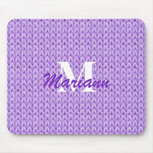 Lila gestrichene Textur-Maus-Pad mit Monogramm Mousepad (Vorne)
