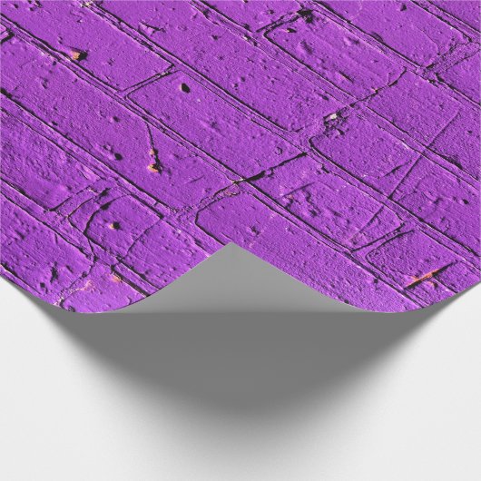 Lila gestrichene Ziegelmauer Geschenkpapier (Ecke)