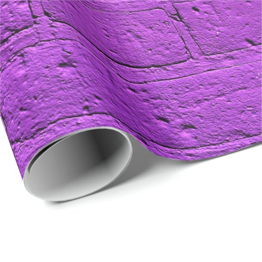 Lila gestrichene Ziegelmauer Geschenkpapier (Rolleneckpunkt)