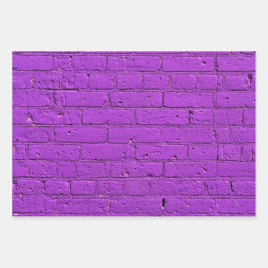 Lila gestrichene Ziegelmauer Geschenkpapier Set (Vorderseite)