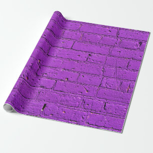 Lila gestrichene Ziegelwand Geschenkpapier
