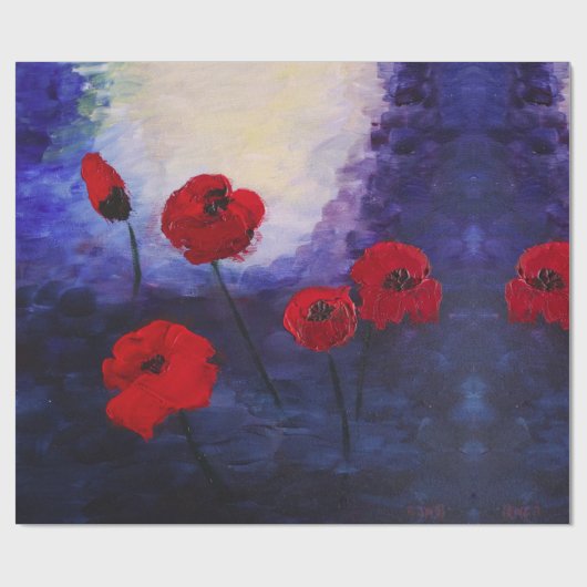 Lila gestrichenes Papier mit roten Papieren Geschenkpapier (Flach)