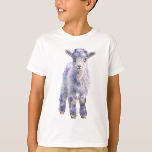 Lila getöntes stilisiertes Lamm Kinder T-Shirt