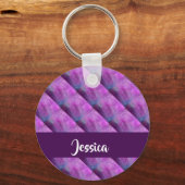 Lila getupft gemustert schlüsselanhänger (Vorderseite)