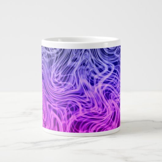 Lila, gewärmte Linear2 - Kaffee-Tasse Jumbo-Tasse (Vorderseite)