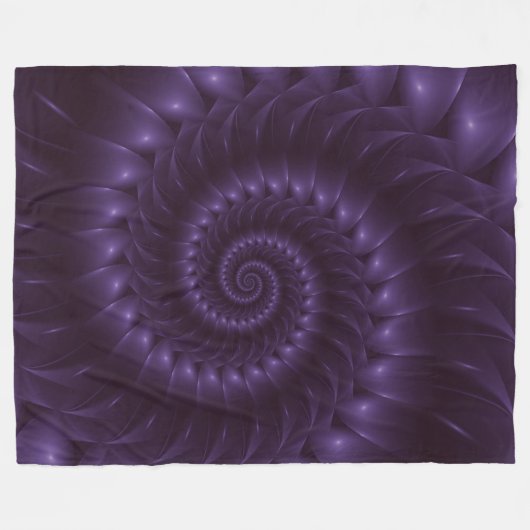 Lila gewundene Fraktal-Decke Fleecedecke (Vorderseite (Horizontal))