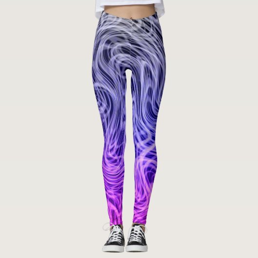 Lila gezogene Linear2 - Leggings (Vorderseite)