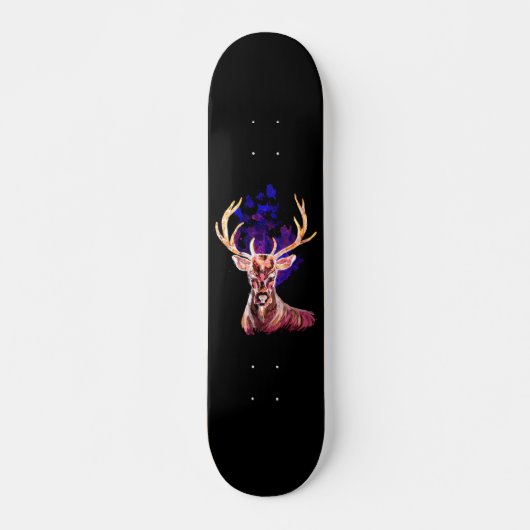 Lila Ghost Deer Skateboard (Vorne)