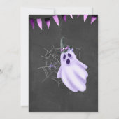 Lila Ghost Halloween Kinderdusche Einladung (Rückseite)