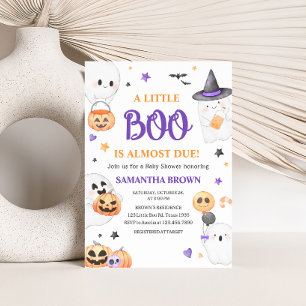 Lila Ghost Halloween Little Boo Baby Dusche Einladung