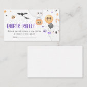 Lila Ghost Halloween Little Boo Diaper Raffle Begleitkarte (Vorne/Hinten)