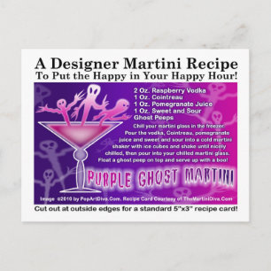 Lila Ghost Halloween Martini Rezept Postkarte